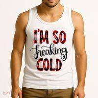 I'mfunny Giftogiftfreakinggiftcold I'm Literally Freezing Red Plaid Xmas Funny G Tank Top thumb 3
