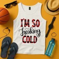I'mfunny Giftogiftfreakinggiftcold I'm Literally Freezing Red Plaid Xmas Funny G Tank Top thumb 4