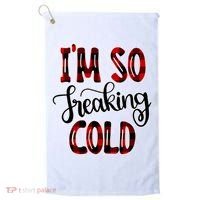 I'mfunny Giftogiftfreakinggiftcold I'm Literally Freezing Red Plaid Xmas Funny G Golf Towel thumb 0