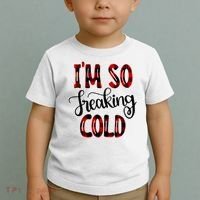 I'mfunny Giftogiftfreakinggiftcold I'm Literally Freezing Red Plaid Xmas Funny G Toddler T-Shirt thumb 2