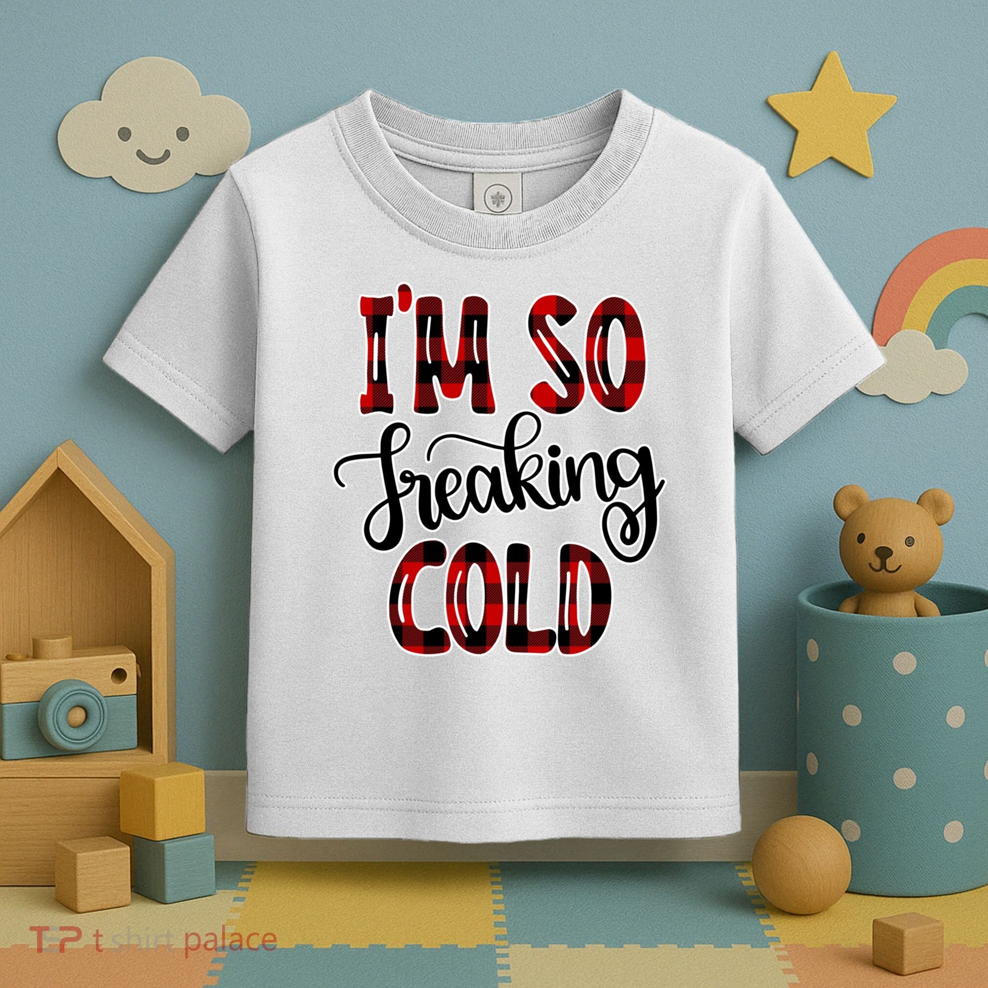 I'mfunny Giftogiftfreakinggiftcold I'm Literally Freezing Red Plaid Xmas Funny G Toddler T-Shirt