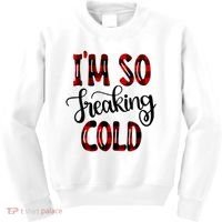 I'mfunny Giftogiftfreakinggiftcold I'm Literally Freezing Red Plaid Xmas Funny G Kids Sweatshirt thumb 0