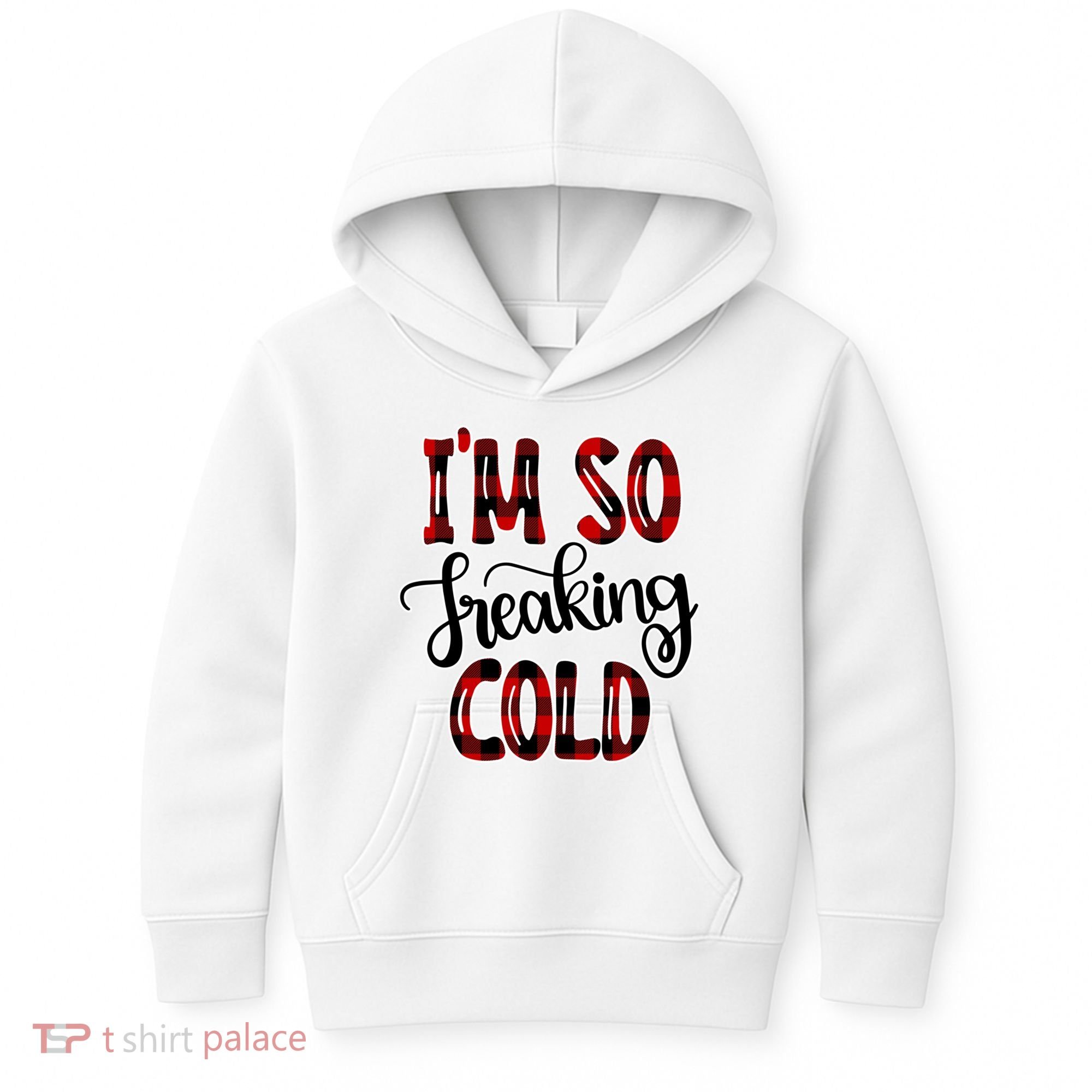 I'mfunny Giftogiftfreakinggiftcold I'm Literally Freezing Red Plaid Xmas Funny G Kids Hoodie