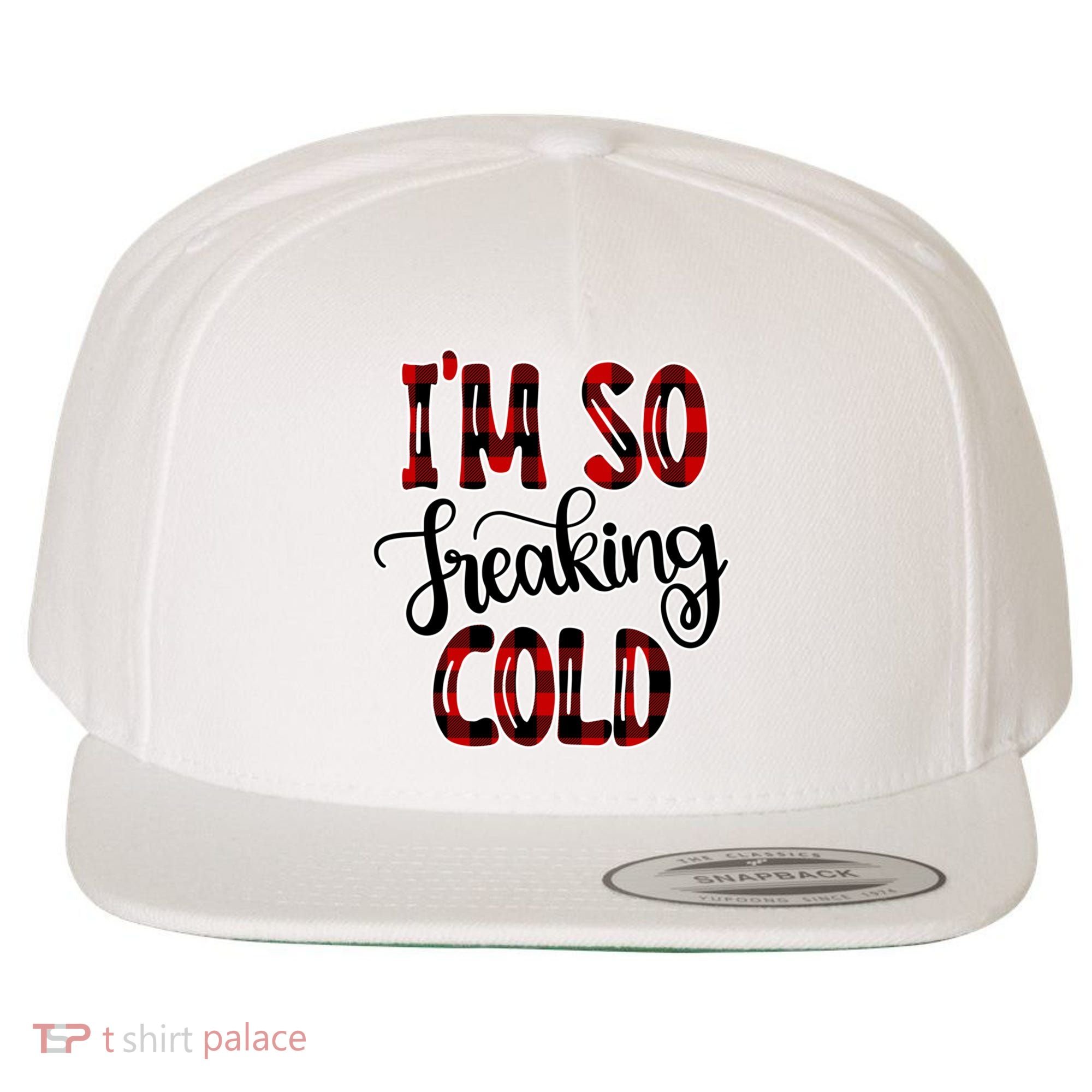 I'mfunny Giftogiftfreakinggiftcold I'm Literally Freezing Red Plaid Xmas Funny G Wool Snapback Cap