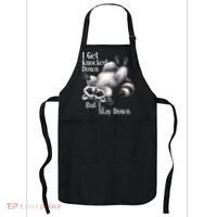 I Get Knocked Down But I Stay Down Funny Raccoon Apron thumb 0