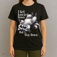 I Get Knocked Down But I Stay Down Funny Raccoon T-Shirt thumb 4
