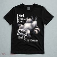 I Get Knocked Down But I Stay Down Funny Raccoon T-Shirt thumb 5