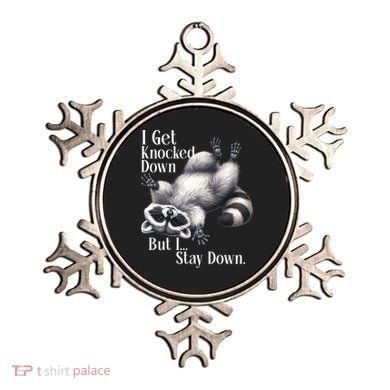 I Get Knocked Down But I Stay Down Funny Raccoon Ornament