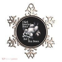 I Get Knocked Down But I Stay Down Funny Raccoon Ornament thumb 0