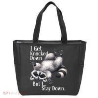 I Get Knocked Down But I Stay Down Funny Raccoon Tote Bag thumb 0
