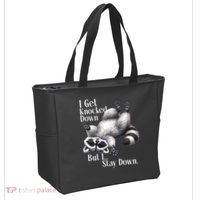 I Get Knocked Down But I Stay Down Funny Raccoon Tote Bag thumb 2