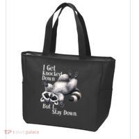 I Get Knocked Down But I Stay Down Funny Raccoon Tote Bag thumb 3