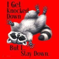 I Get Knocked Down But I Stay Down Funny Raccoon Santa Hat thumb 1