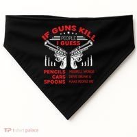 If Guns Kill People Crossed Pistols USA-Made Doggie Bandana thumb 0