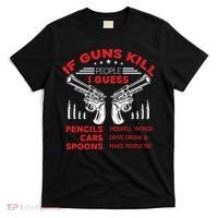 If Guns Kill People Crossed Pistols T-Shirt thumb 0