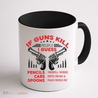 If Guns Kill People Crossed Pistols Coffee Mug thumb 1