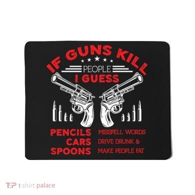 If Guns Kill People Crossed Pistols Mousepad