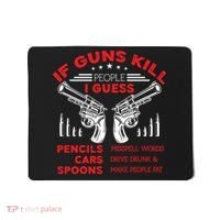 If Guns Kill People Crossed Pistols Mousepad thumb 0