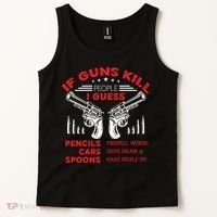 If Guns Kill People Crossed Pistols Tank Top thumb 2
