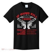 If Guns Kill People Crossed Pistols Kids T-Shirt thumb 0