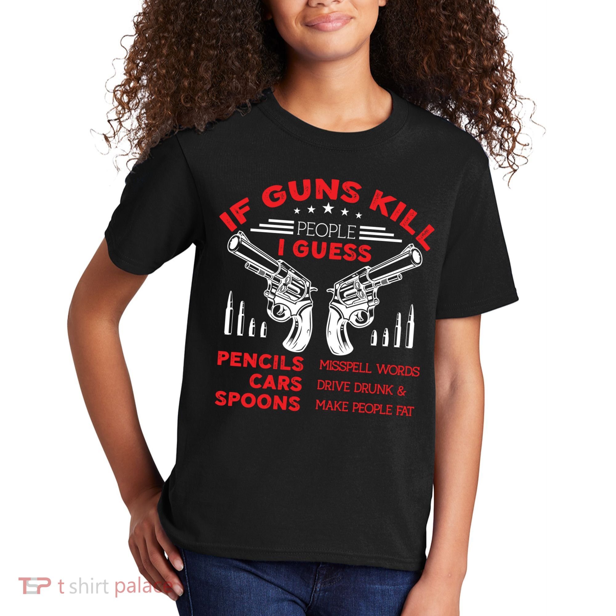 If Guns Kill People Crossed Pistols Kids T-Shirt