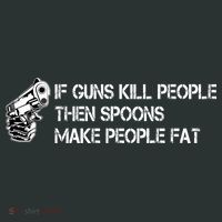 If Guns Kill People Then Spoons Make People Fat Funny Sweatshirt thumb 2
