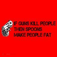 If Guns Kill People Then Spoons Make People Fat Funny Santa Hat thumb 1