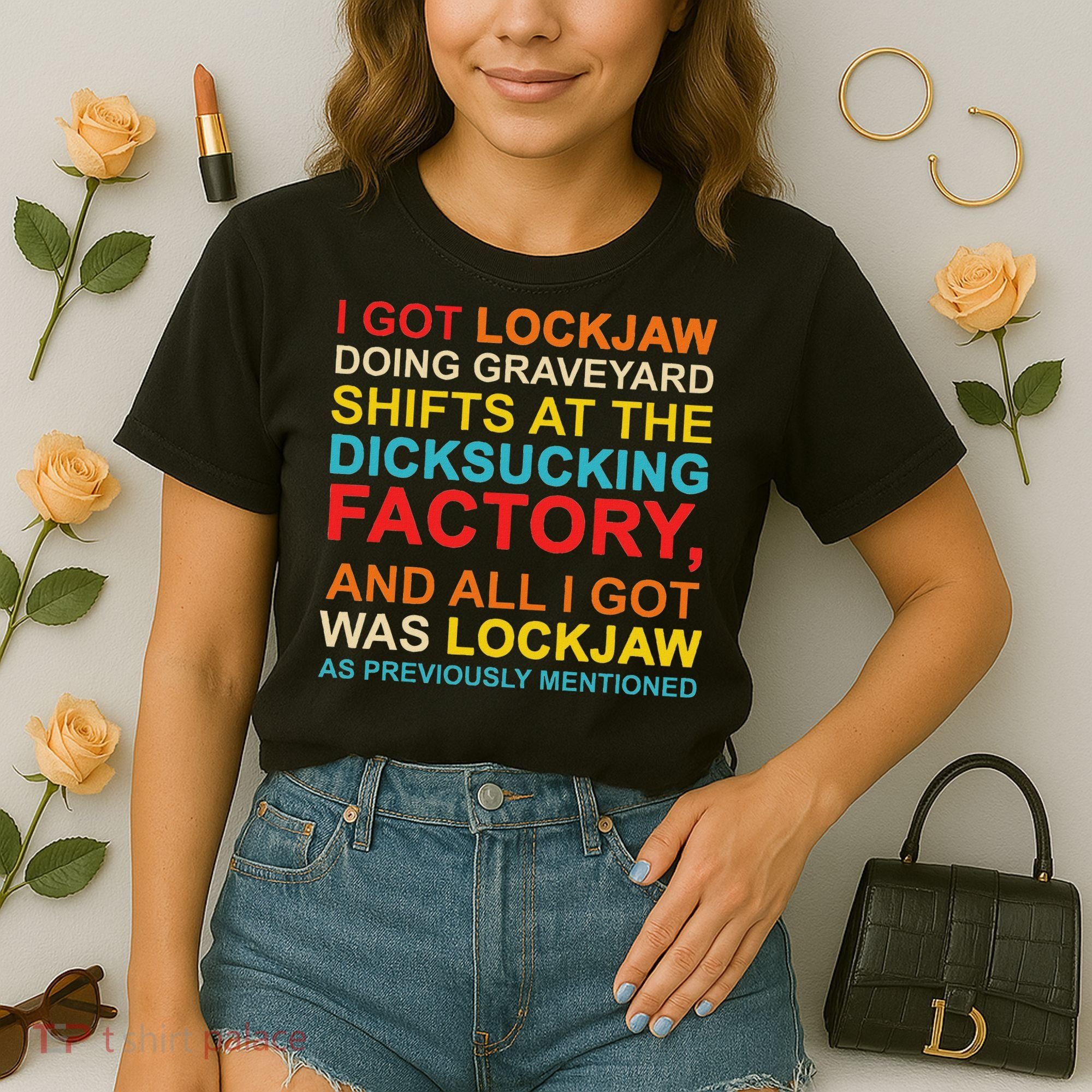 I Got Lockjaw Doing Graveyard Shifts At The Dicksucking Comfort Colors Boxy T-Shirt