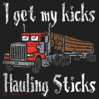 I Get My Kicks Hauling Sticks Log Truck Driver Hauler Beanie thumb 2