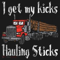 I Get My Kicks Hauling Sticks Log Truck Driver Hauler Women's Hoodie thumb 2