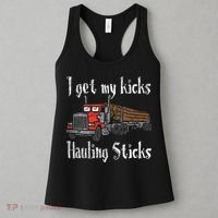 I Get My Kicks Hauling Sticks Log Truck Driver Hauler Women's Tank Top thumb 3