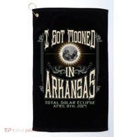 I Got Mooned In Arkansas Total Solar Eclipse 2024 Golf Towel thumb 0