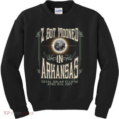 I Got Mooned In Arkansas Total Solar Eclipse 2024 Kids Sweatshirt