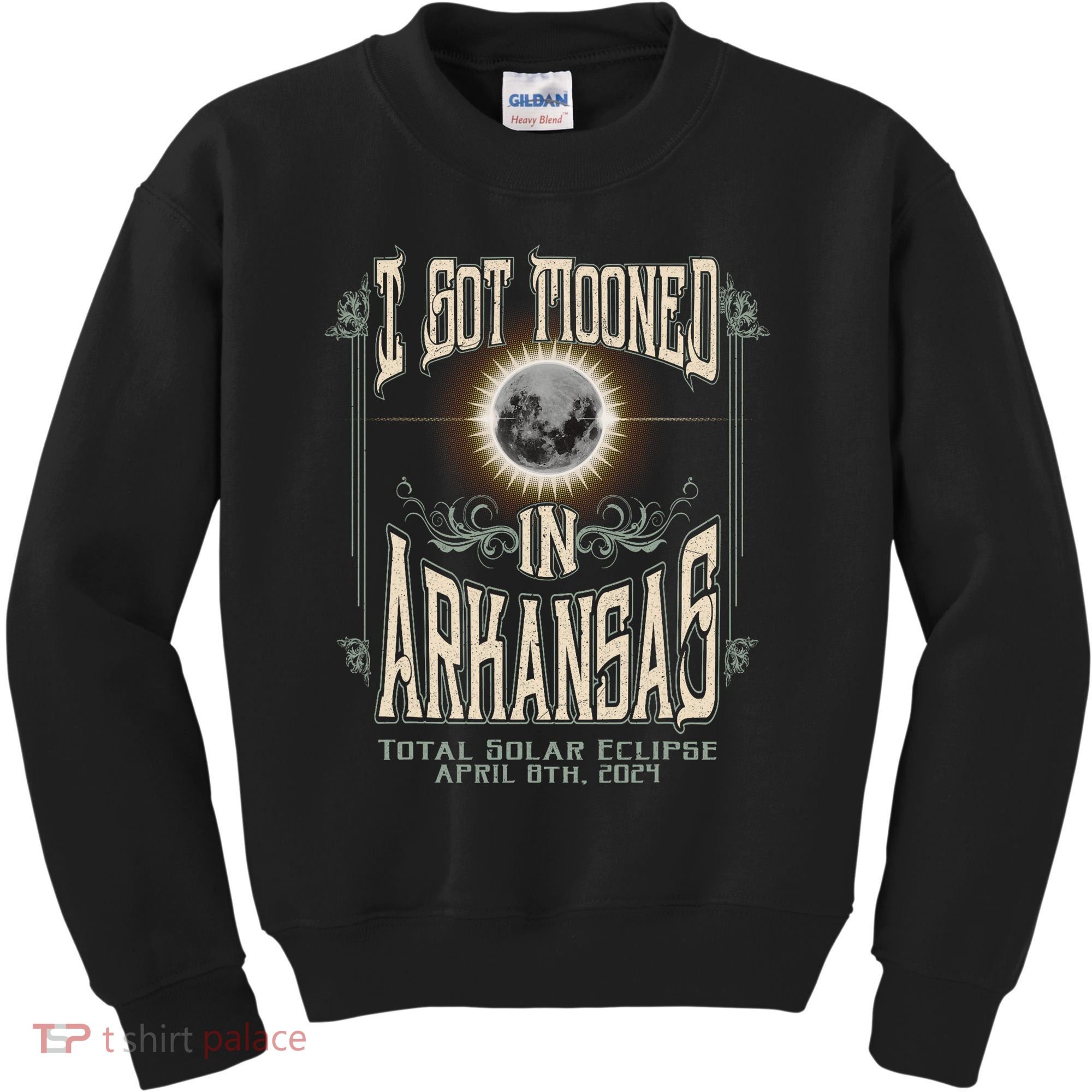 I Got Mooned In Arkansas Total Solar Eclipse 2024 Kids Sweatshirt