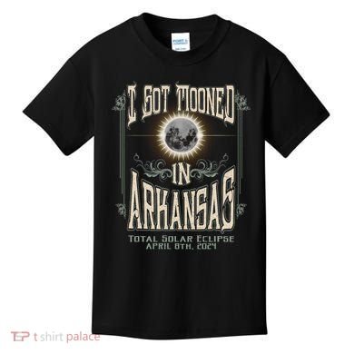 I Got Mooned In Arkansas Total Solar Eclipse 2024 Kids T-Shirt