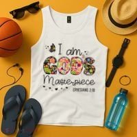 I’M GodS Masterpiece Christian Faith Bible Jesus God Prayer Tank Top thumb 4