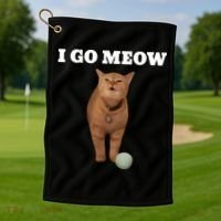 I Go Meow Cat Meme Golf Towel thumb 1