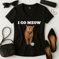 I Go Meow Cat Meme Women's V-Neck T-Shirt thumb 2