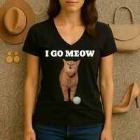 I Go Meow Cat Meme Women's V-Neck T-Shirt thumb 3