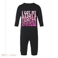 I Got My DaddyS Temper And My MamaS Attitude Infant Fleece One Piece thumb 0