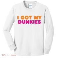 I Got My Dunkies Slang Coffee Ive Got My Dunkies Boston Kids Long Sleeve Shirt thumb 0