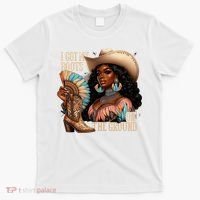 I Got My Boots On The Ground Western Cowgirl Melanin Swag  T-Shirt thumb 0