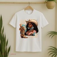 I Got My Boots On The Ground Western Cowgirl Melanin Swag  T-Shirt thumb 2