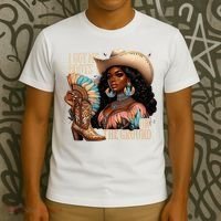 I Got My Boots On The Ground Western Cowgirl Melanin Swag  T-Shirt thumb 3