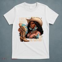 I Got My Boots On The Ground Western Cowgirl Melanin Swag  T-Shirt thumb 5