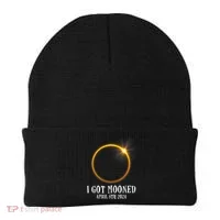 I Got Mooned 4.08.24 Total Solar Eclipse 2024 Beanie thumb 0