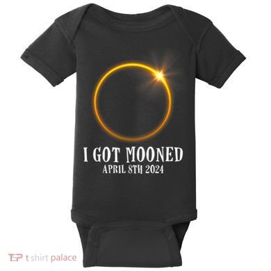 I Got Mooned 4.08.24 Total Solar Eclipse 2024 Baby Bodysuit