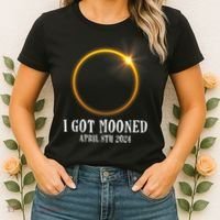 I Got Mooned 4.08.24 Total Solar Eclipse 2024 Women's T-Shirt thumb 2