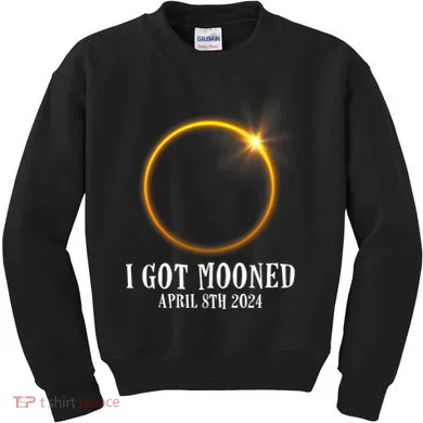 I Got Mooned 4.08.24 Total Solar Eclipse 2024 Kids Sweatshirt