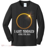 I Got Mooned 4.08.24 Total Solar Eclipse 2024 Kids Long Sleeve Shirt thumb 0